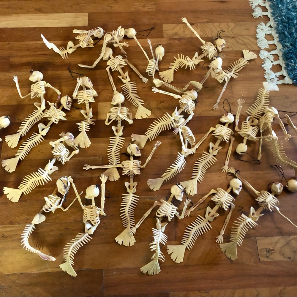 Lot of 10 Mermaid Skeletons Halloween 14"